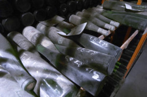 Bottles aging in the cellar Bottles aging in the cellar