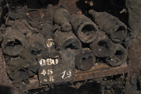 Bottles aging in the cellar