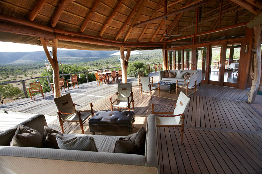 The safari lodge has a majestic view over the landscape