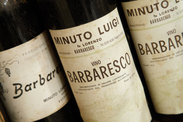 Old bottles of Barbaresco