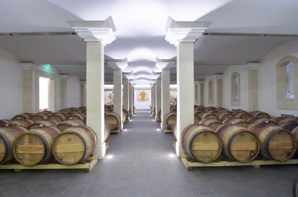 An elegant Bordeaux wine cellar