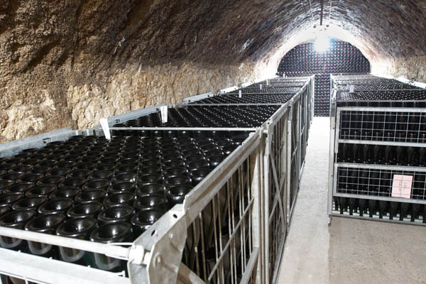 In the wine cellar at Champagne Benoit Marguet