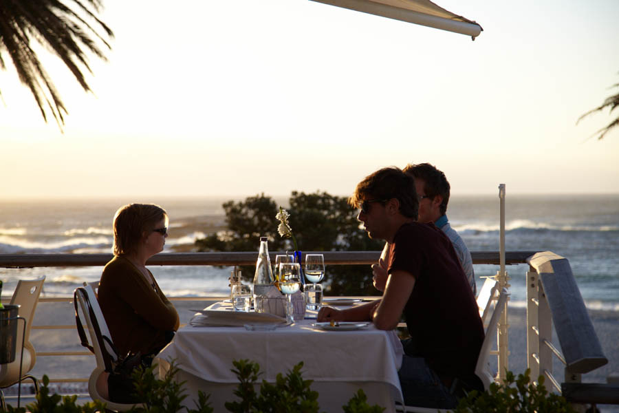 Enjoying a sunset dinner by the sea