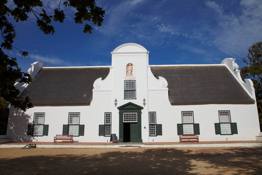 A typical Cape Dutch architecture house at a winery