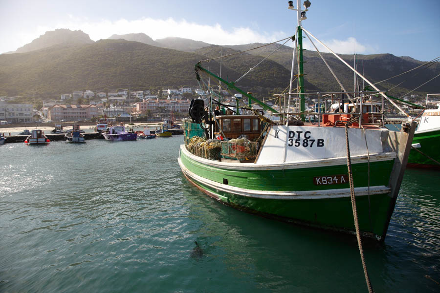 Fishing boats in the harbour in Fishhoek