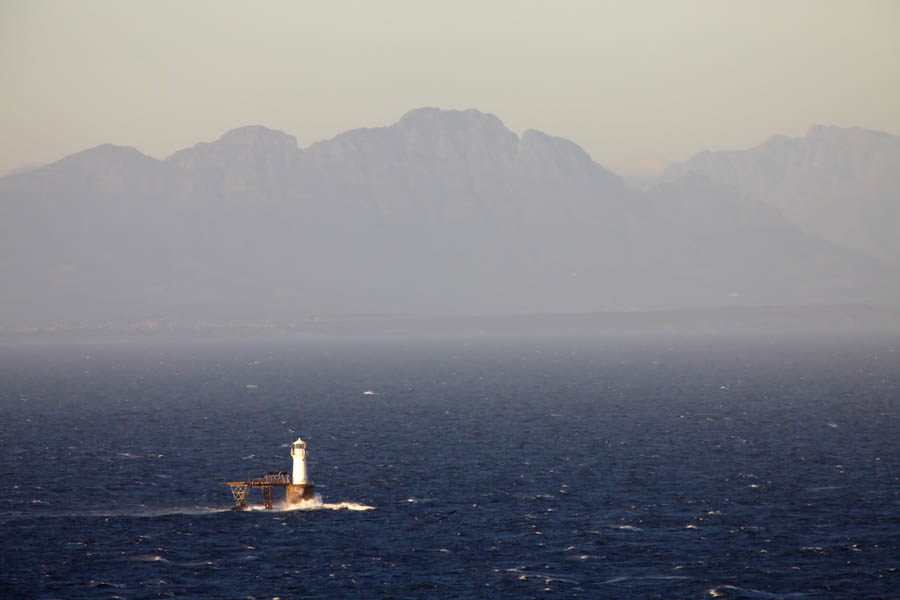 A lighthouse at sea