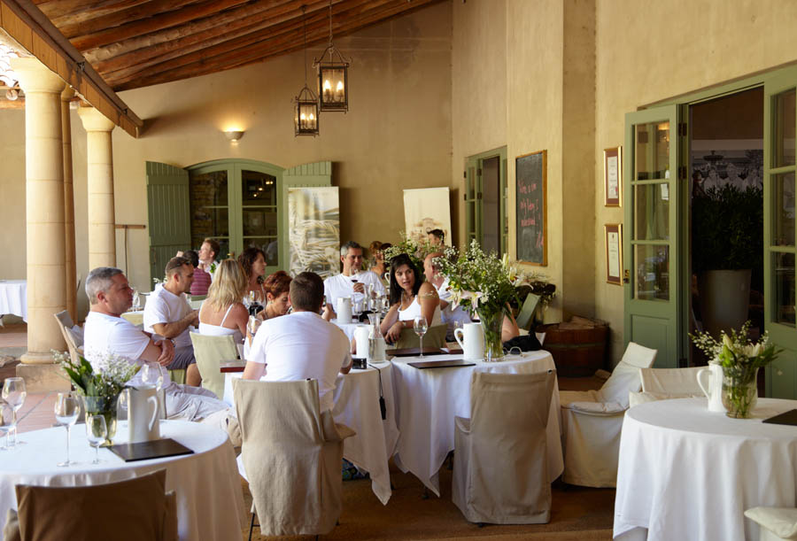 A restaurant at one of the wineries