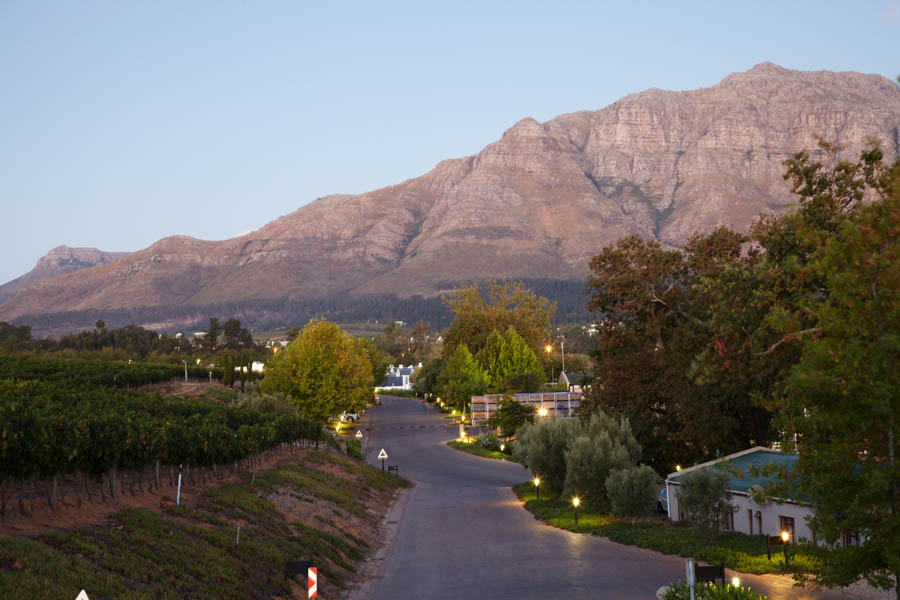 Sunset over the Stellenbosch mountains