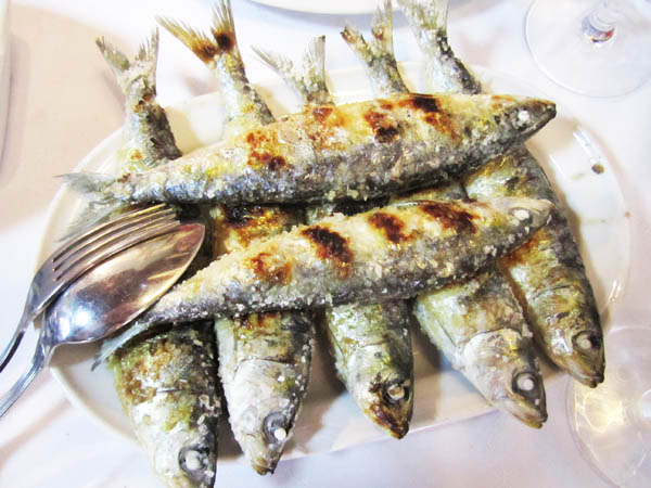 Grilled sardines, a Portuguese speciality