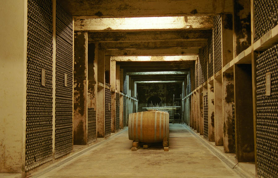 Bottle ageing cellar at Chateau Mont Redon in Chateauneuf-du-Pape, Rhone