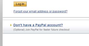 PayPal, don't have a PayPal account