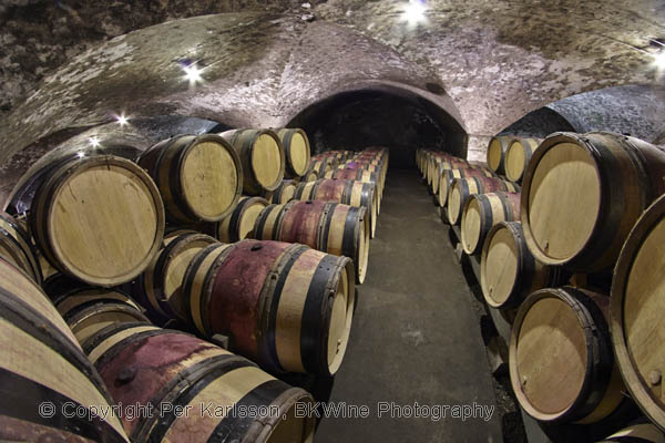 Barrel cellar at Chanson in Burgundy