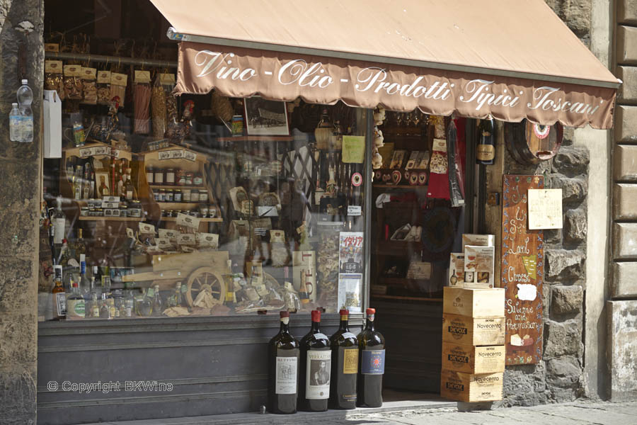 A wine and food shop in Tuscany