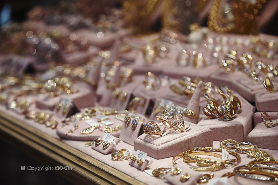 A gold smith's shop on the Ponte Vecchio in Florence