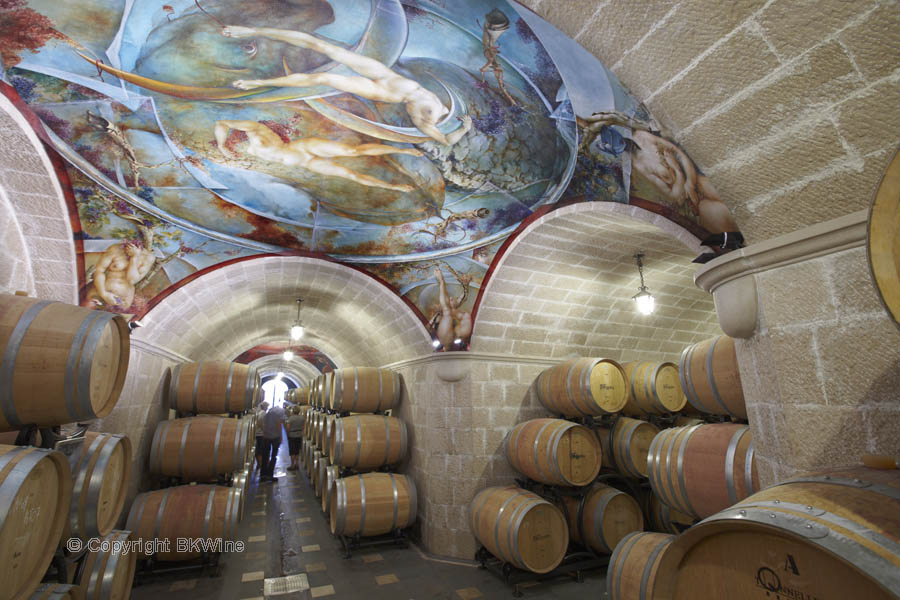 In a beautifully decorated wine cellar