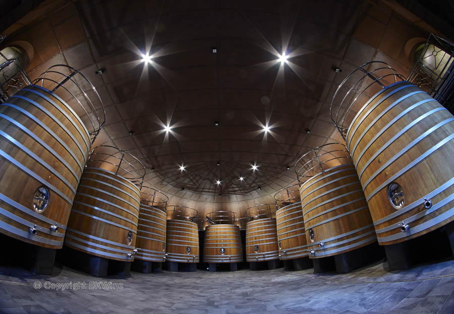 Vats in a modern wine cellar