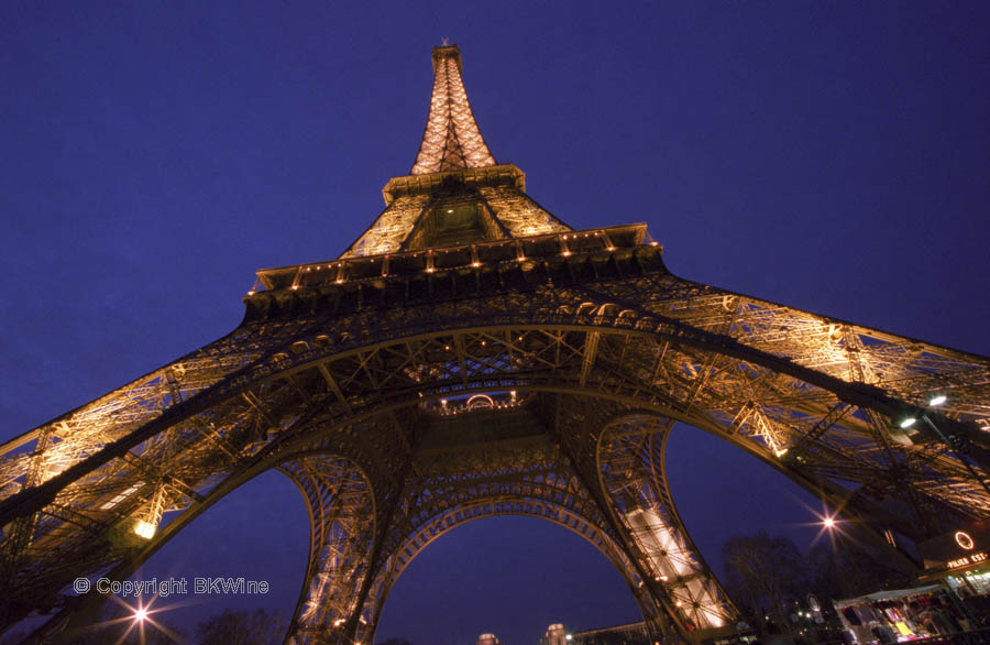 Eiffel Tower illuminated at night, Paris