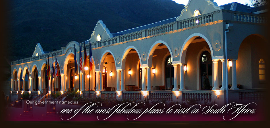 The veranda at the Royal Riebeek Hotel