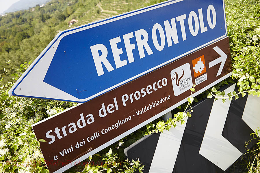 Road-signs in the Prosecco region