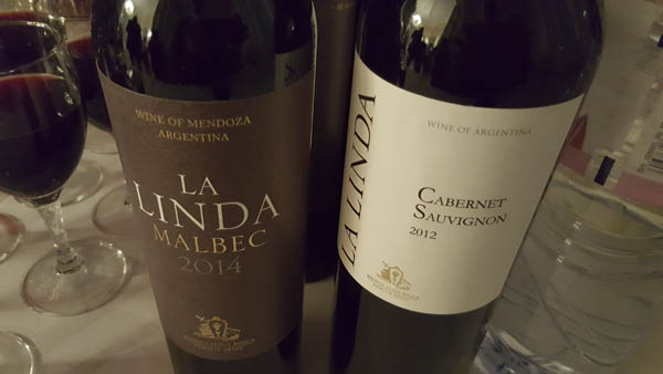 Two Argentinian wines, Malbec and Cabernet Sauvignon