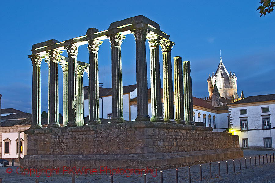 The famous Roman temple in Evora, Alentejo