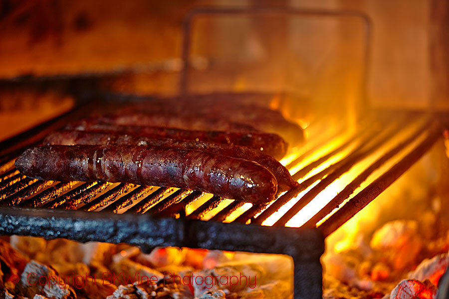 Home-made sausages on the fire, Istria, Croatia