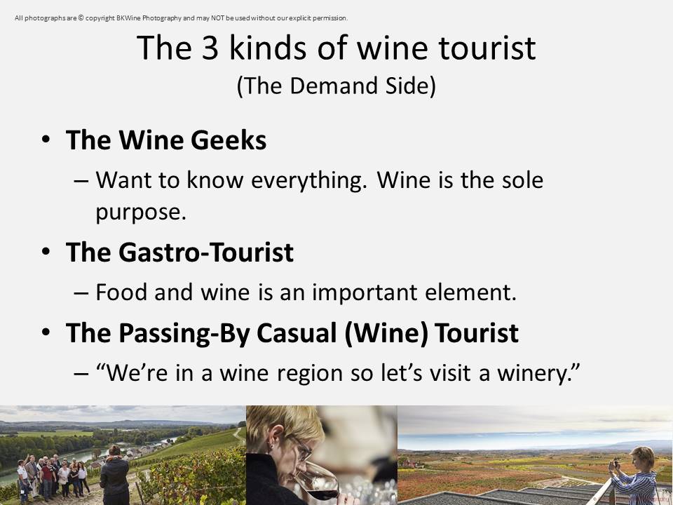 The three kinds of wine tourist