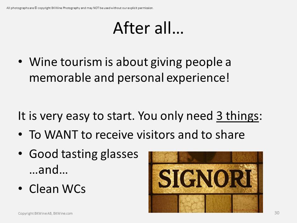 Wine tourism can be easy