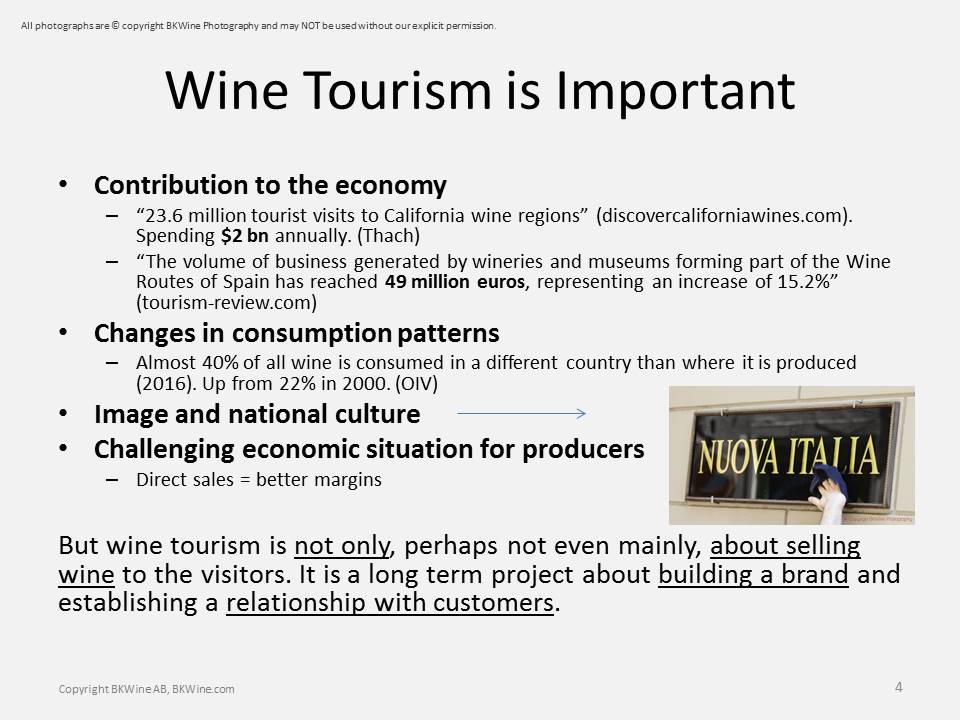 Wine tourism is important