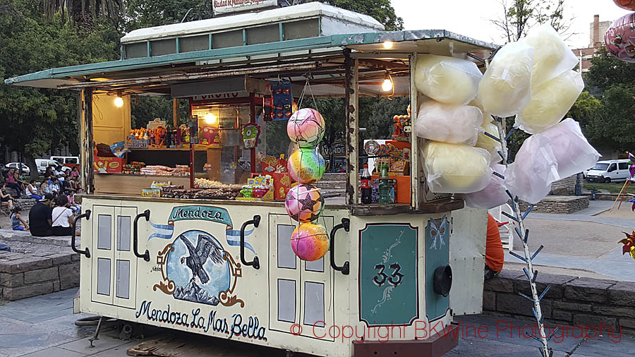 Candy stand on the Plaza Independencia in Mendoza