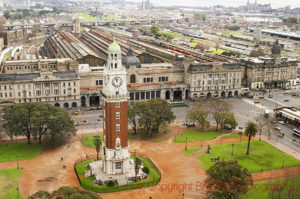 Torre de los Ingleses in Buenos Aires and the railway station