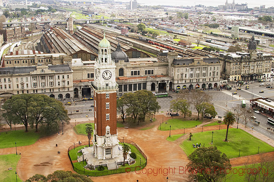 Torre de los Ingleses in Buenos Aires and the railway station
