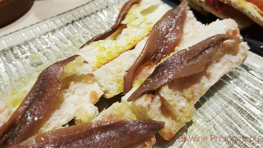 Tapas: a small anchovy sandwich