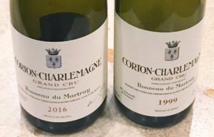 Corton Charlemagne Bonneau de Martray 2016 and 1999