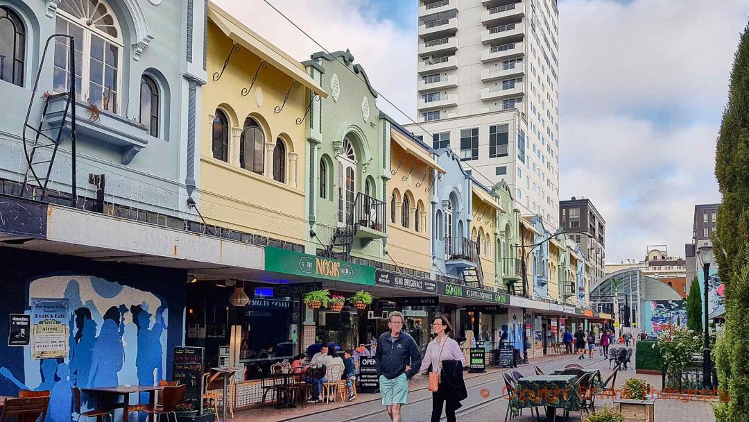 The famous and classic shopping and café street in Christchurch