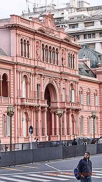 The Casa Rosada, presidential palace, on Plaza de Mayo in Buenos Aires