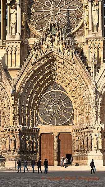 The magnificent cathedral in Reims in Champagne