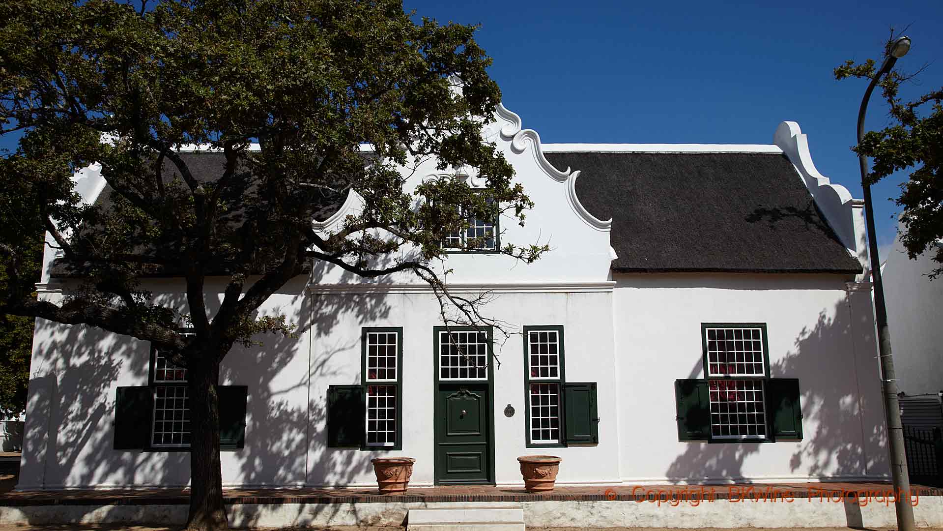 An old house in Stellenbosch in Cape Dutch style, South Africa