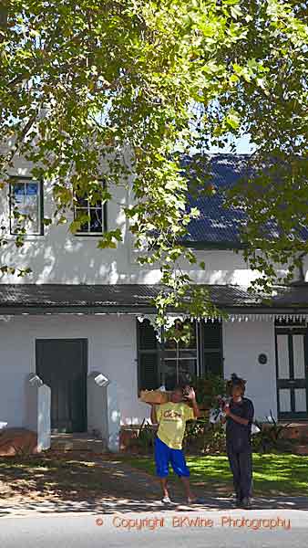 Delivery in front of a traditional house in Stellenbosch