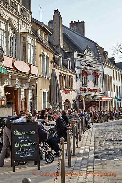 Enjoying the cafés in Beaune, Burgundy