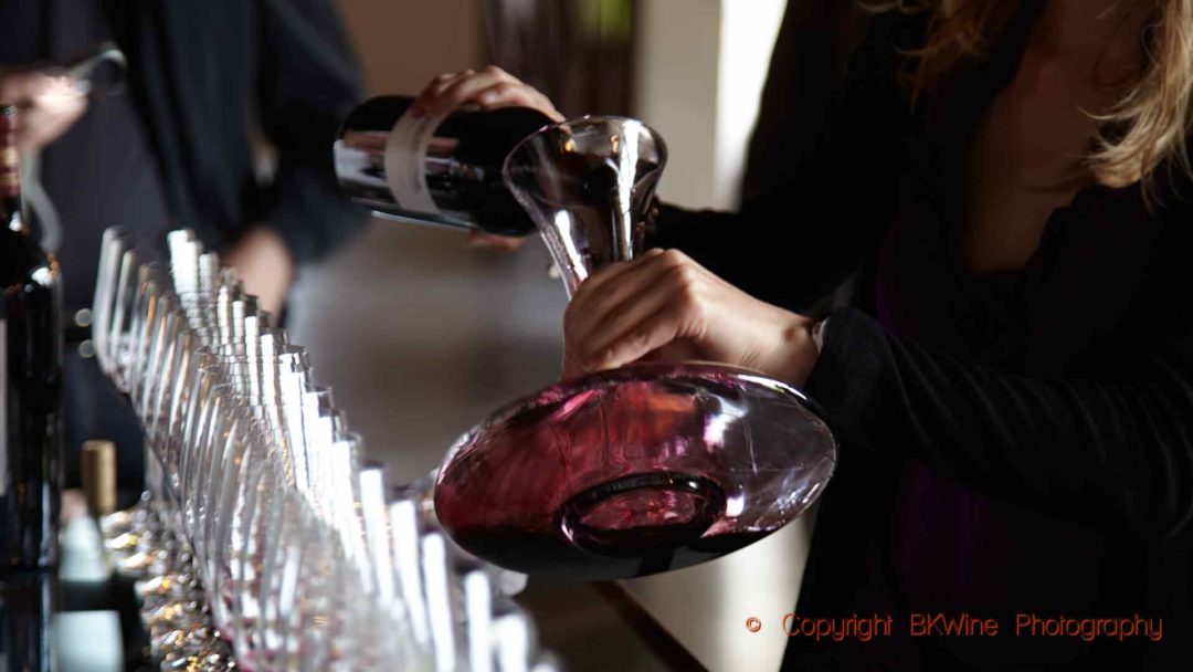 Decanting wine and preparing the tasting, Bordeaux