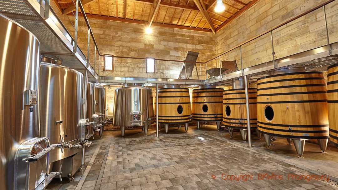 A small winery vat hall in Saint Emilion