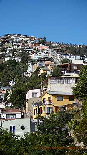 Colourful Valparaiso overlooking the sea