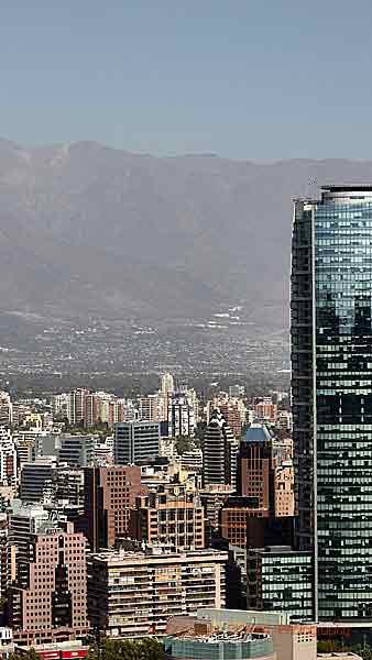 Santiago de Chile has a modern skyline and a view over the Andes