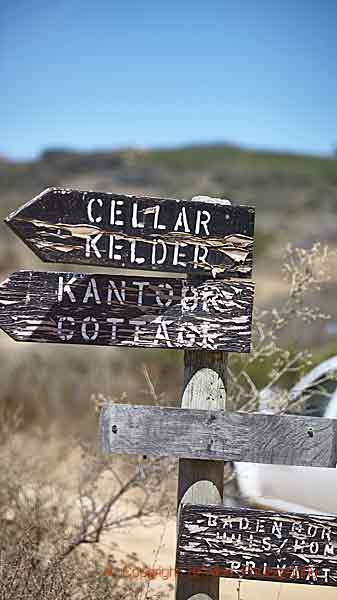 A sign to the wine cellar in Swartland