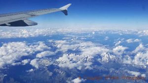 Flying over mountains a clear day