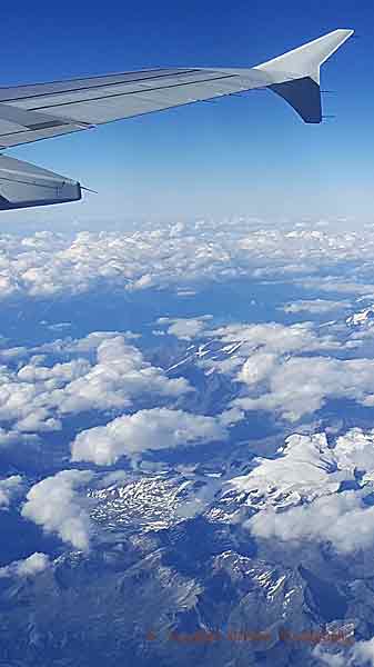 Flying over mountains a clear day