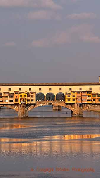 The Ponte Vecchio in Florence over the river Arno