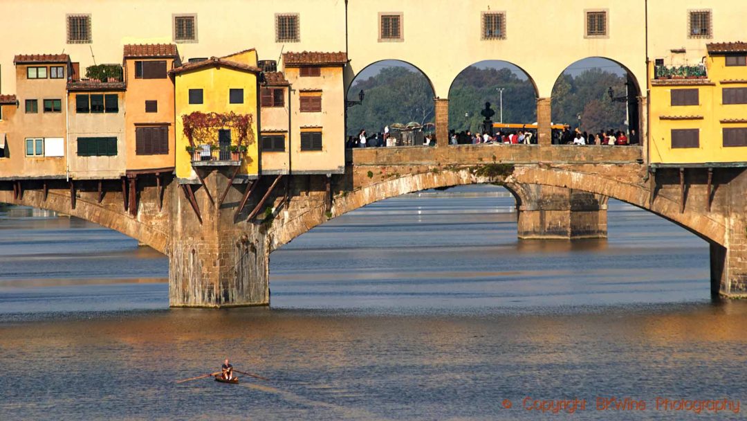 The Ponte Vecchio in Florence over the river Arno