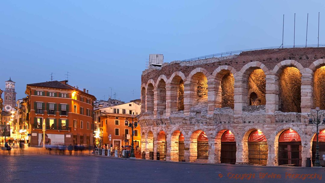 The old Roman arena on the Piazza Bra in Verona